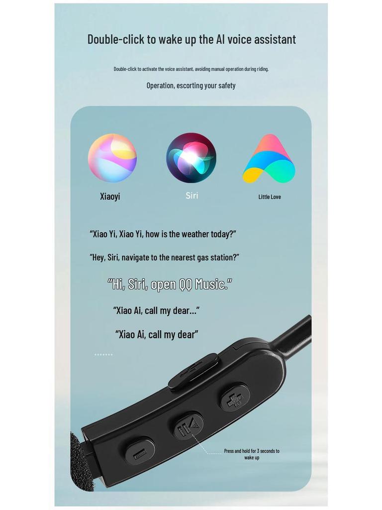 Bluetooth 5.3 Helmet Earphones: Waterproof, Noise-Cancelling, High-Volume Mic for Cross-Border Riding