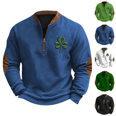 Męska bluza retro casual z nadrukiem gradientowym