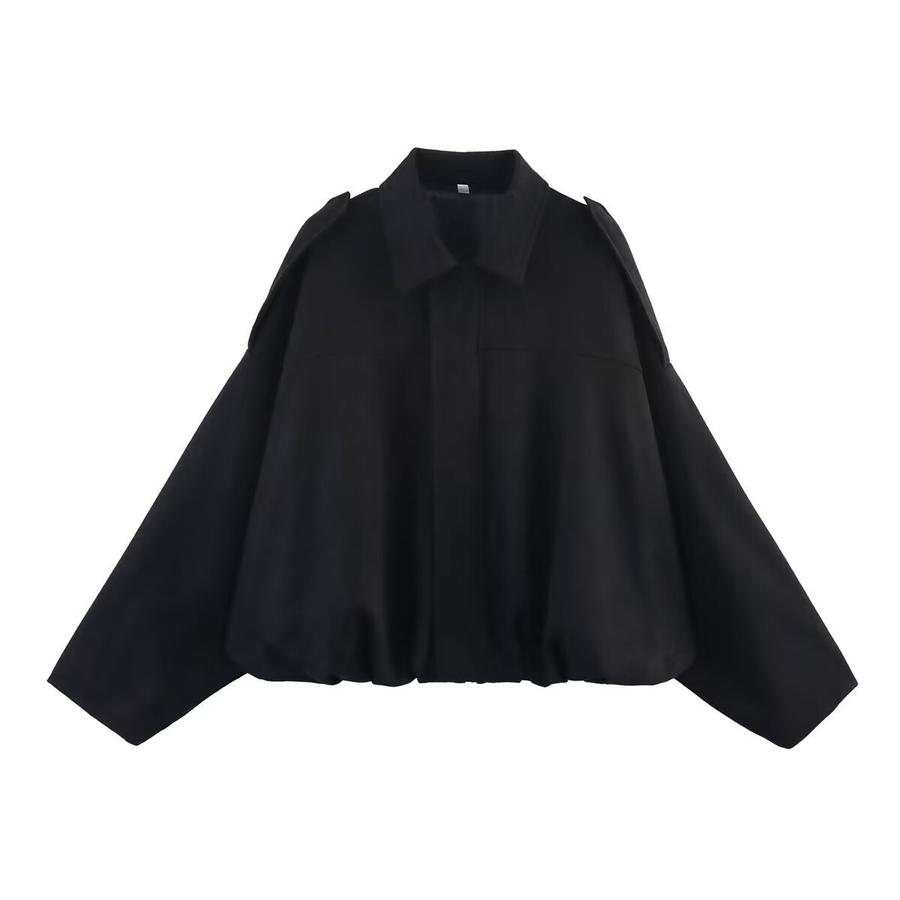Women's Spring Autumn Faux Suede Velvet Stand Collar Zipper Button Flight Jacket Coat