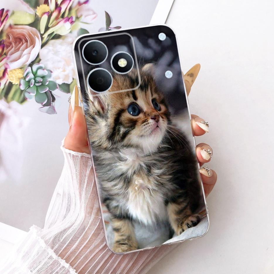 For Realme Note 80 4G Case RMX5388 Cute Cat Flowers Painted Cover Soft Silicone Case For Realme Note 80 Note80 Back Cover Fundas