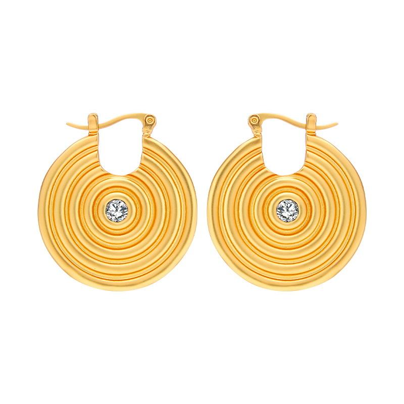 Earrings, temperament, high sense, European and American jewelry, retro light luxury, diamond-encrusted earrings, mosquito coil disc earrings