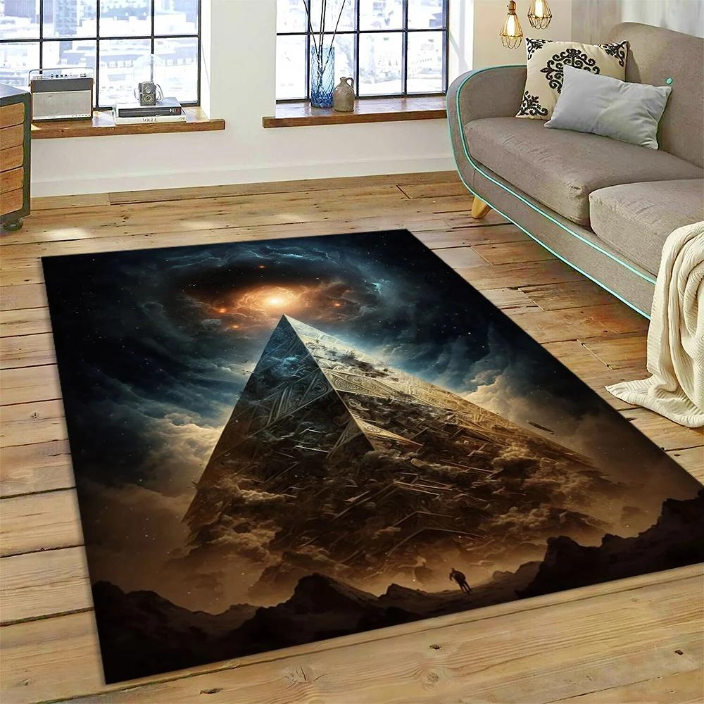 Ägyptische Pyramide Berühmte Architektur Teppich Teppich für Zuhause Wohnzimmer Schlafzimmer Sofa Fußmatte Dekor, Kinderbereich Teppich Rutschfeste Bodenmatte