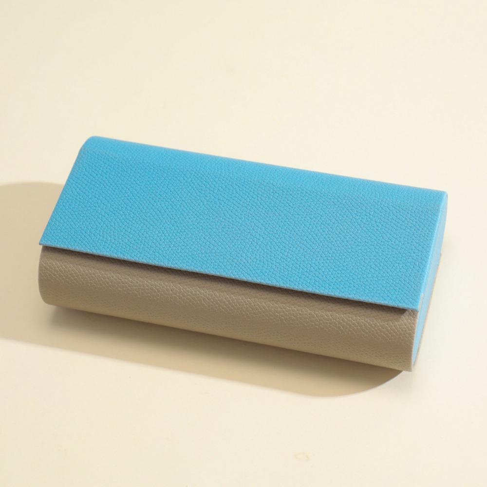 Двухслойный двойной футляр для очков из ПУ-кожи, 2 отделения, коробка для солнцезащитных очков, для женщин и мужчин синий/кофейный