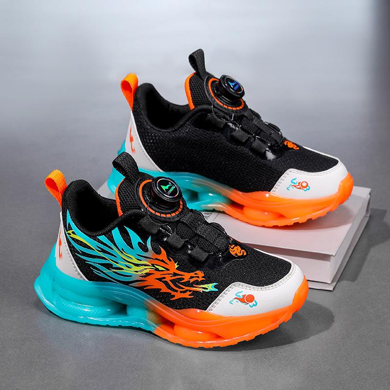 Jinjiang children's shoes mesh sports shoes Dragon Year new boys cushioning running shoes non-slip breathable soft-soled basketball shoes