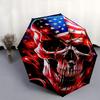 1pc Skull with Flames Automatic, Cute Cartoon Pattern, Portable Outdoor Umbrella, Perfect, Holiday Gift for fans.C052