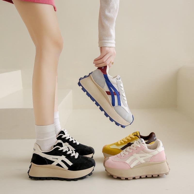 New Dad Shoes Women's Spring Student Sports Running Casual Platform Heightening Shoes -