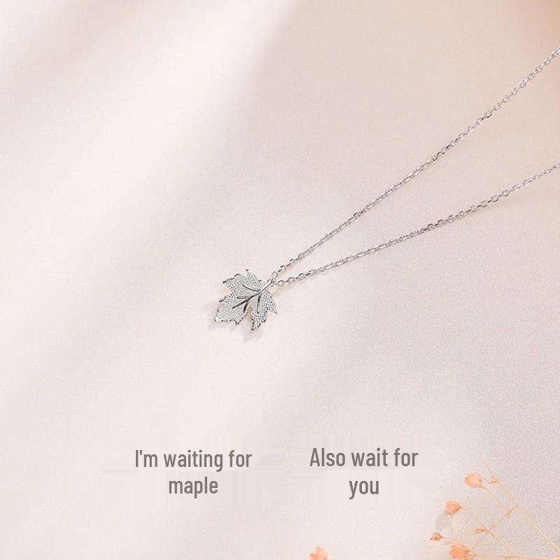 Halskette Ahornblatt aus Sterlingsilber - Schlichte Schlüsselbeinkette Geschenk für Frauen, Perfekt für den Geburtstag oder Weihnachten der Freundin.