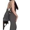 Pure and Tempting Hot Girl Tie-Up Backless Dress for Women, New Summer Waist-Cinching Hip Dress, Slit Slip Dress