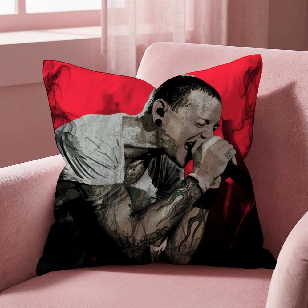 C-Chester B-Bennington Cushion Cover Multi-Scene Pillow Cover for Home & Car - Reversible, Soft & Durable for Daily Use