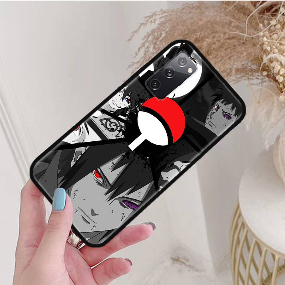 Black Case for iPhone 16 15 Plus 14 13 12 11 Pro 8 6 SE XR XS Max P30 Nova 5T Y5P Y6 Y7 Y8P Y9 Realme C30 C33 C31 W-80 Naruto Uchiha Sasuke