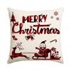 1/4Pcs Red Checkered Christmas Pillowcases, Christmas Tree Santa Claus Reindeer Design Cushion Covers, Christmas Decorations
