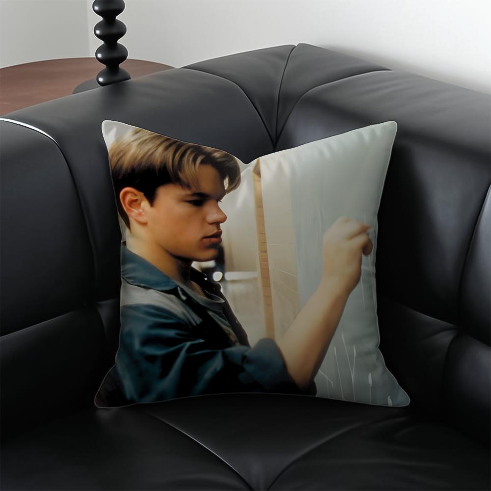 Movie Inspirational GGood Will HHunting Cushion Cover Pillow Case Antidustmite Invisible Zipper Silky Plush Cushion
