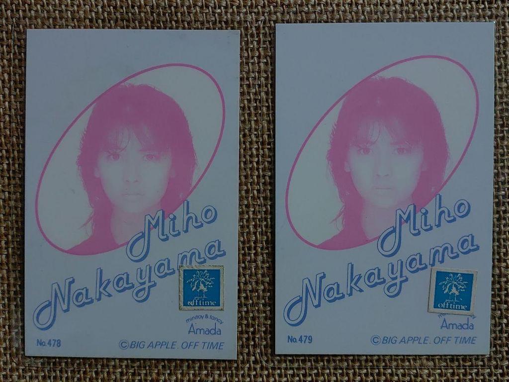 [USED] Two laminated cards by Miho Nakayama (Showa Retro)