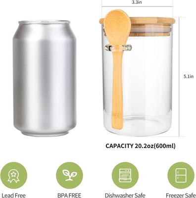 Luftdichte Gläser mit Deckel und Löffel, 18 oz, Bonbongläser mit Deckel, durchsichtige Gewürzgläser, kleine Vorratsbehälter für Lebensmittel