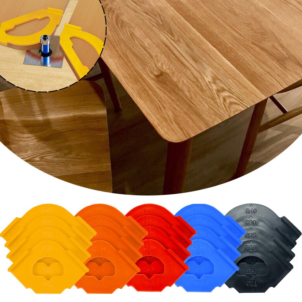 4PCS Half Fillet Positioner Rounded Corners Radius Jig Router Bit Template Tool For Woodworking Locator Corner Template