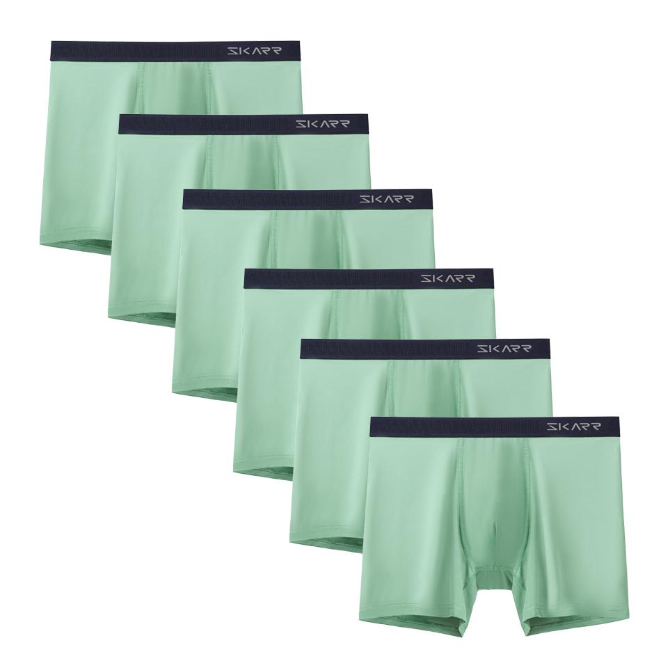 6PCs New Man Underpants Sexy Solid Color Men's Panties Set High Quality Mens Boxer Underwear Brand Brand Polar Male Trunk Shorts