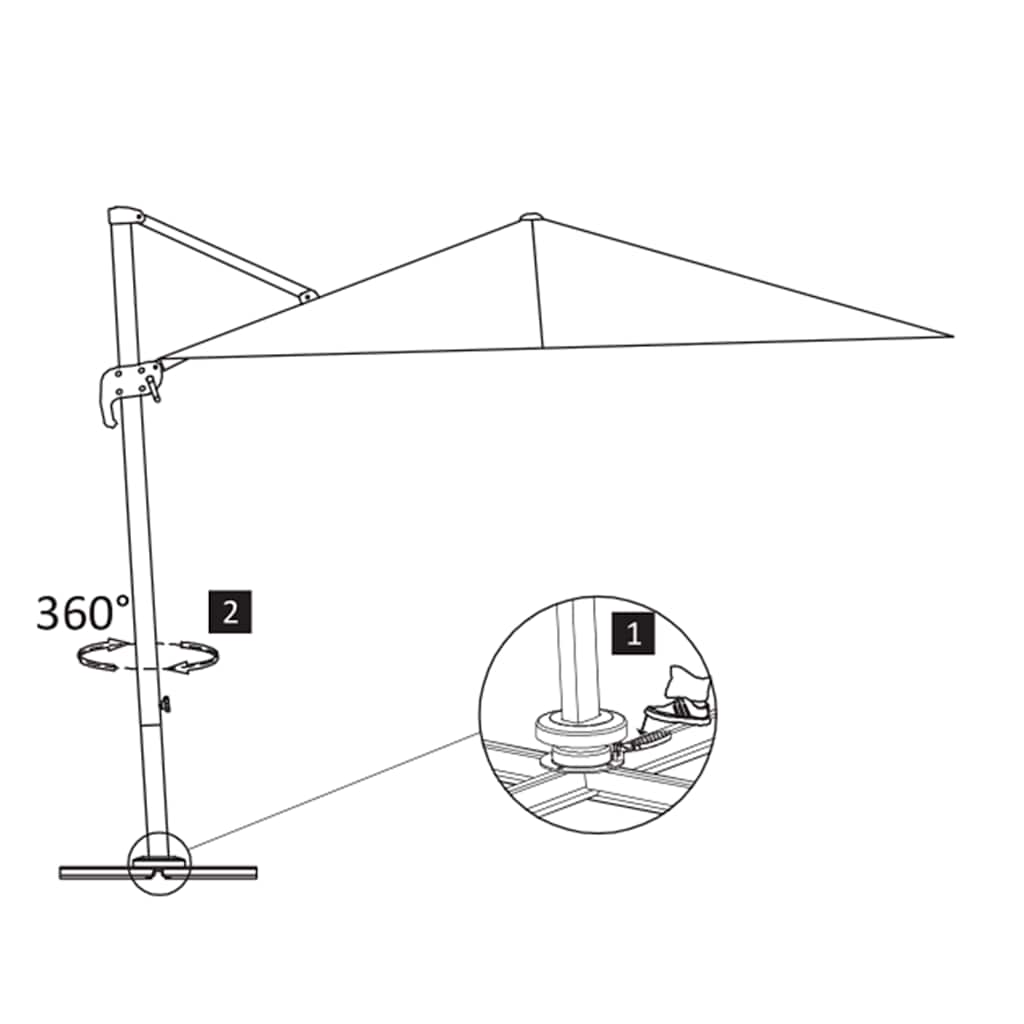 Umbrella with Aluminum Mast 300 X 300 Cm Taupe