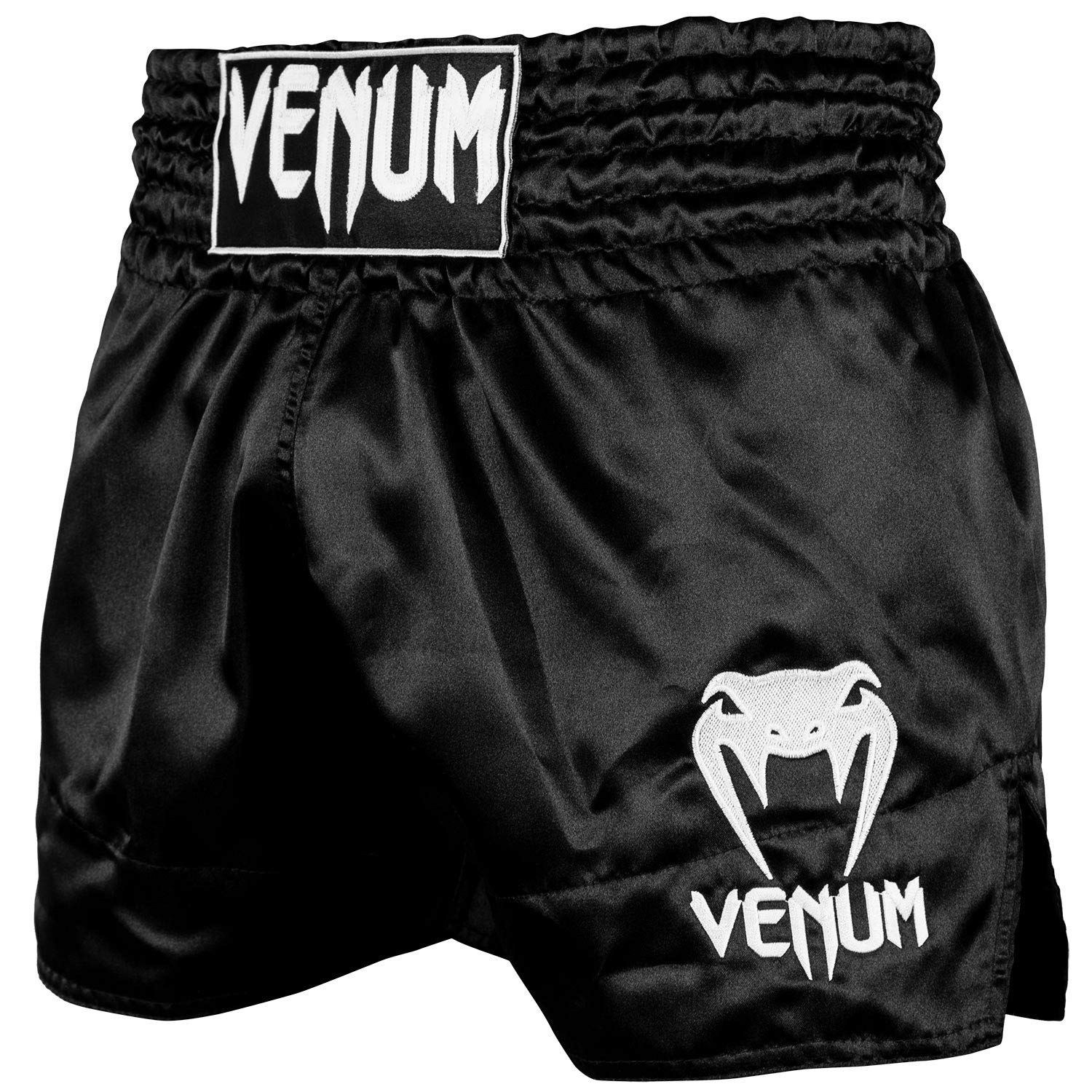 

Venum Muay Thai Shorts Classic Men s (Black/White, Medium)