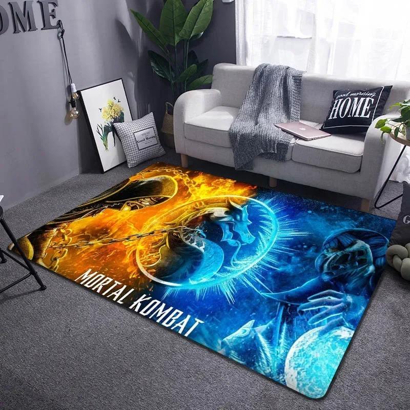

Miniso Мультяшний килим Mortal Kombat для вітальні, домашній декор, килимок для спальні біля ліжка, ігрова кімната, дитяча гра, великі килими 40x60cm