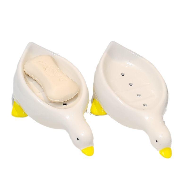 New Duck Shape Soap Box Cartoon Soap Dish Drainable Soap Holder Soap Container Soap Dish for Tray Bathroom Accessories