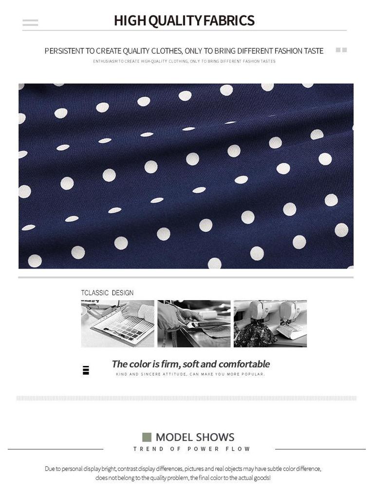 Russia Summer New Polka Dot Midi Dress - Casual Round Neck Arrival