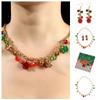 Earrings Xmas Clavicle Chain Bracelet Christmas Bell Jewelry Set Fashion   Gift