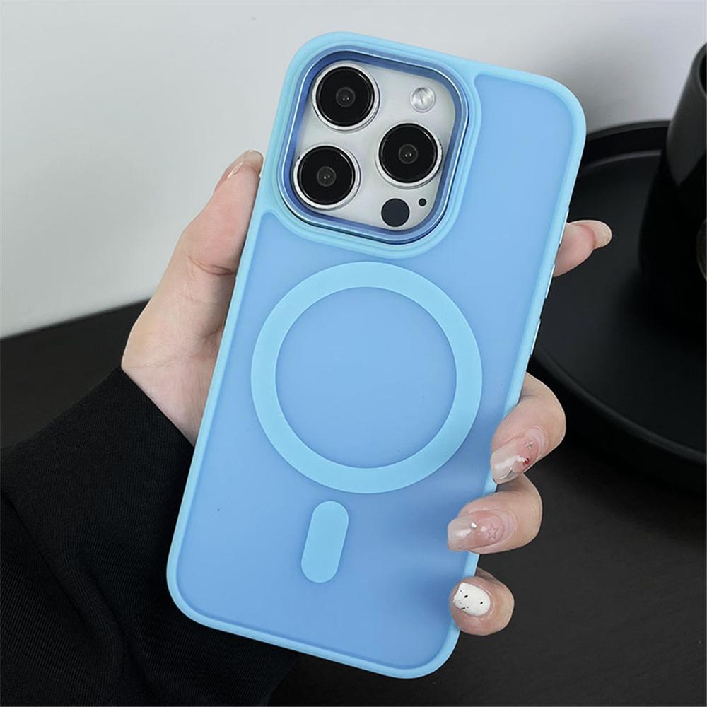 Matte Translucent For Magnetic Wireless Charge Case For For Iphone 17 16 11 12 13 14 1 Pro Max Hard Armor Shockproof Cover