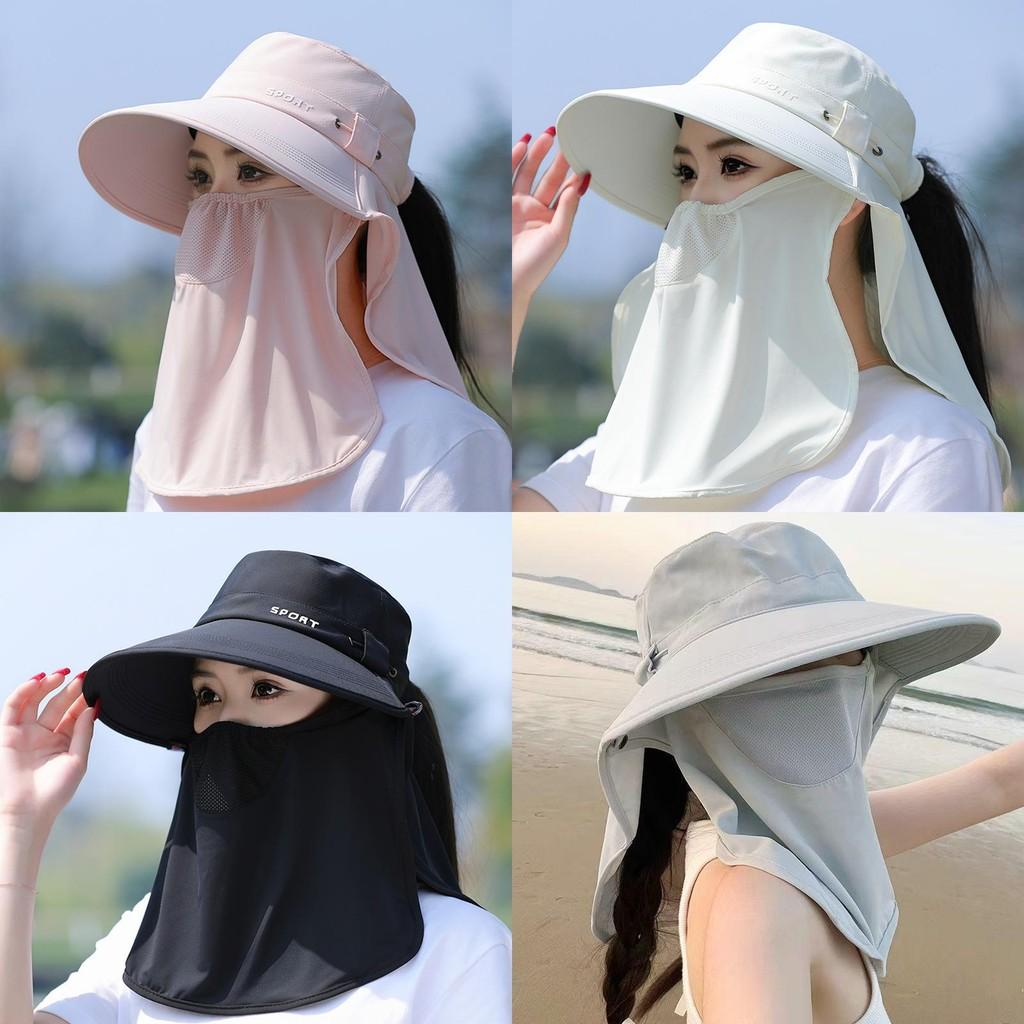Sun Protection Hat For Women With Neck Cover Ice Silk Sunshade For Outdoor Gardening