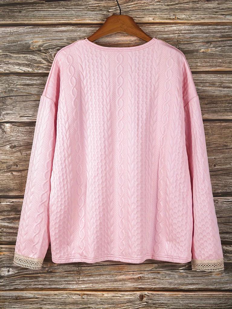 2025 Plus Size Women's V-Neck Knit Sweater: New Solid Color, Long Sleeve for Autumn/Winter, European & American Style