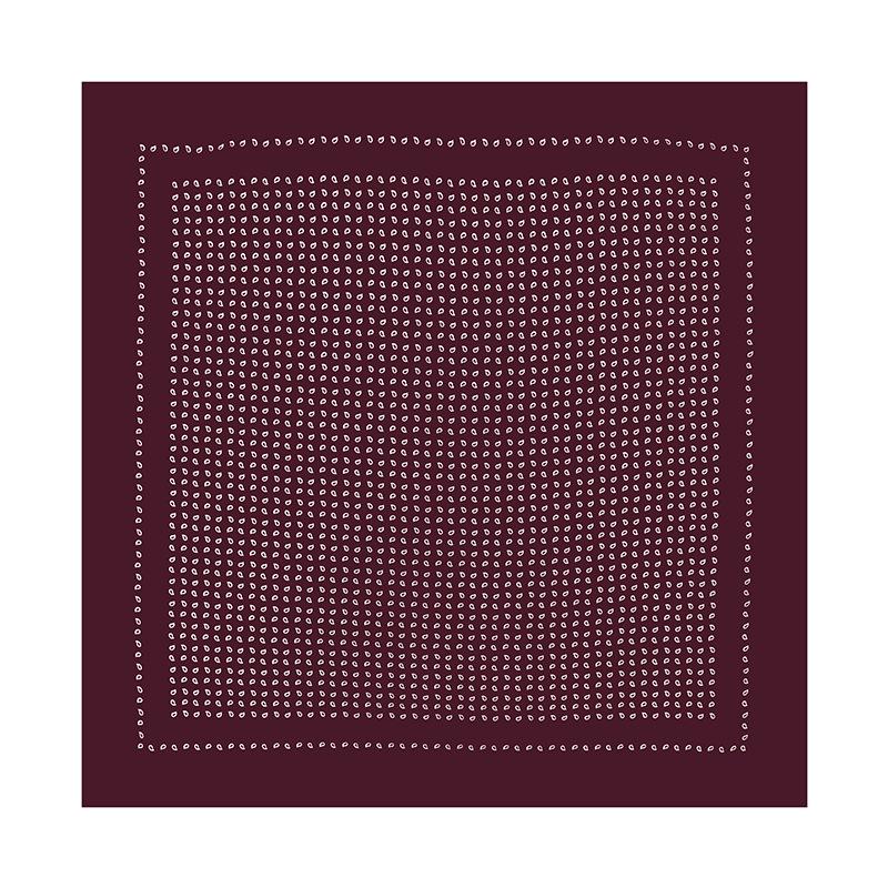 Simple Korean 71 imitation silk women's neck silk scarf, personalized burgundy polka dot cashew flower square scarf