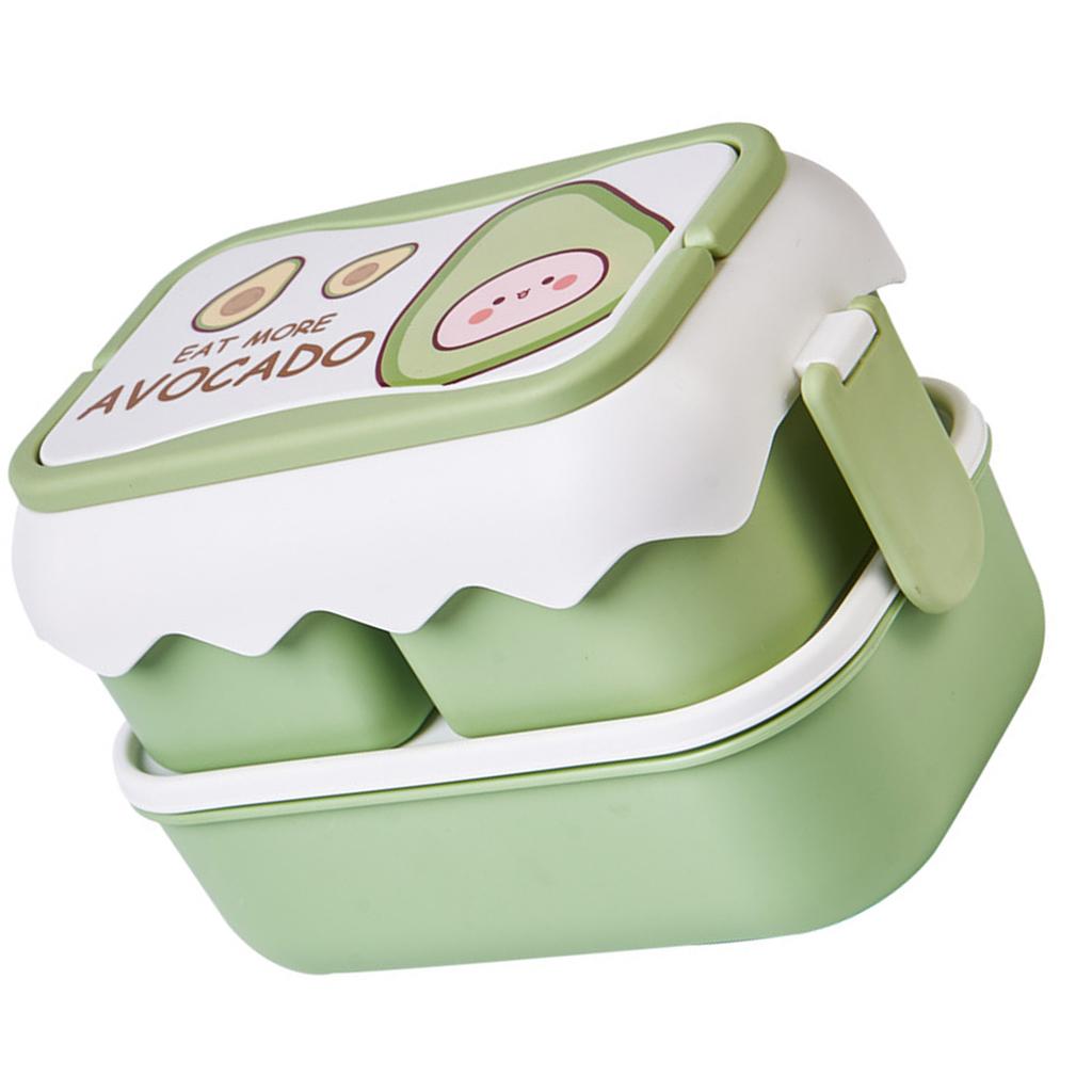 Cute Portable Students Lunch Box Microwaveable Children Cartoon Bento Box Independent Compartment Lunch Container