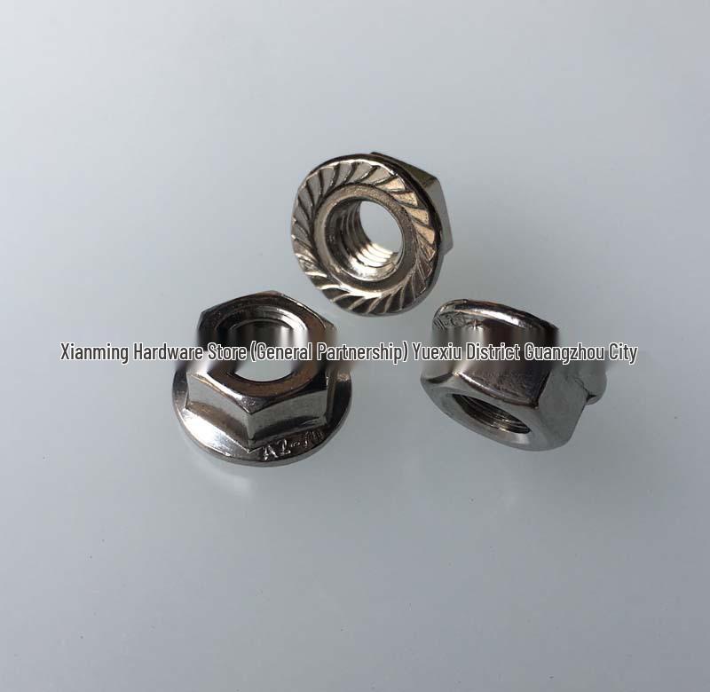 Color-Plated Stainless Steel 304 Hex Flange Nut with Anti-Slip Patterned Teeth DIN6923