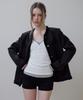 ROSEFRANTZ Fringe Pocket Tweed Jacket [Black]