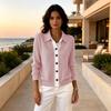 Women's Casual Button Front Knitted Striped Cardigan Sweater for Everyday Wear
