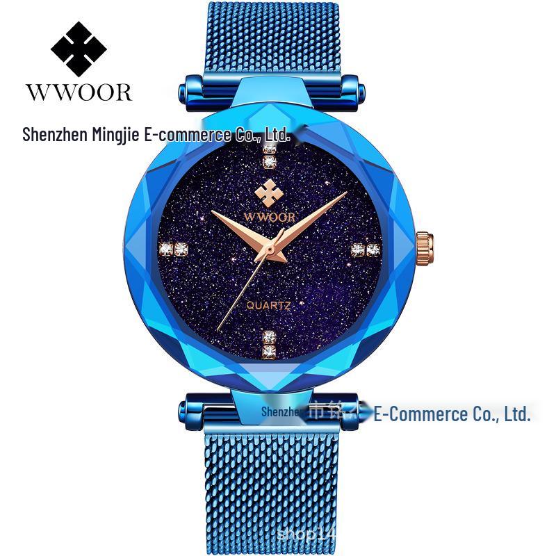 WWOOR Women s 8870 Waterproof Quartz Watch - Fashionable, Simple, Casual Mesh Strap