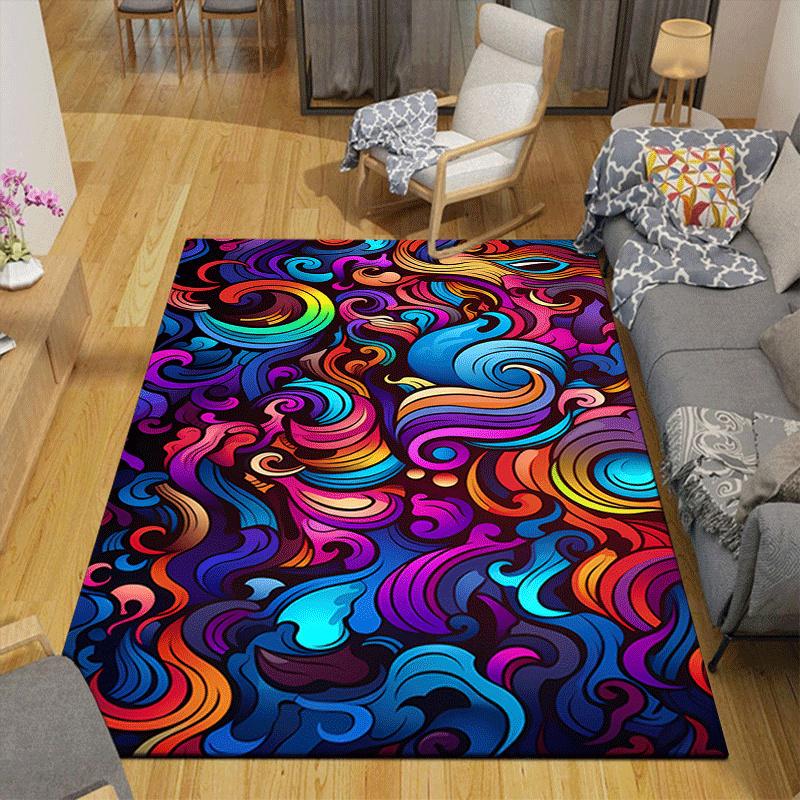 1pz Tappeto Design Onde Fantasy - Morbido, Antiscivolo e Durevole Decorazione per Stanza dei Giochi per Camera da Letto