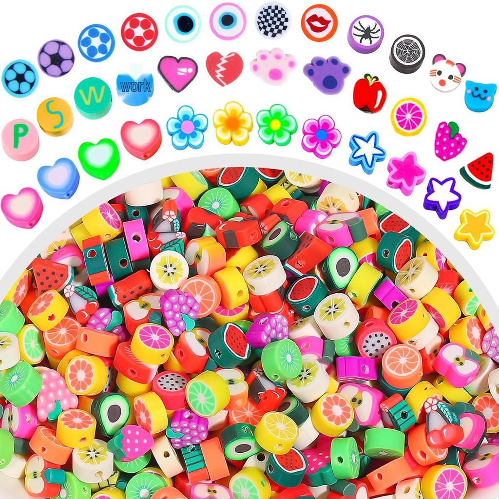 Colorful Bohemian Polymer Clay Beads - DIY Jewelry Accessories Pack