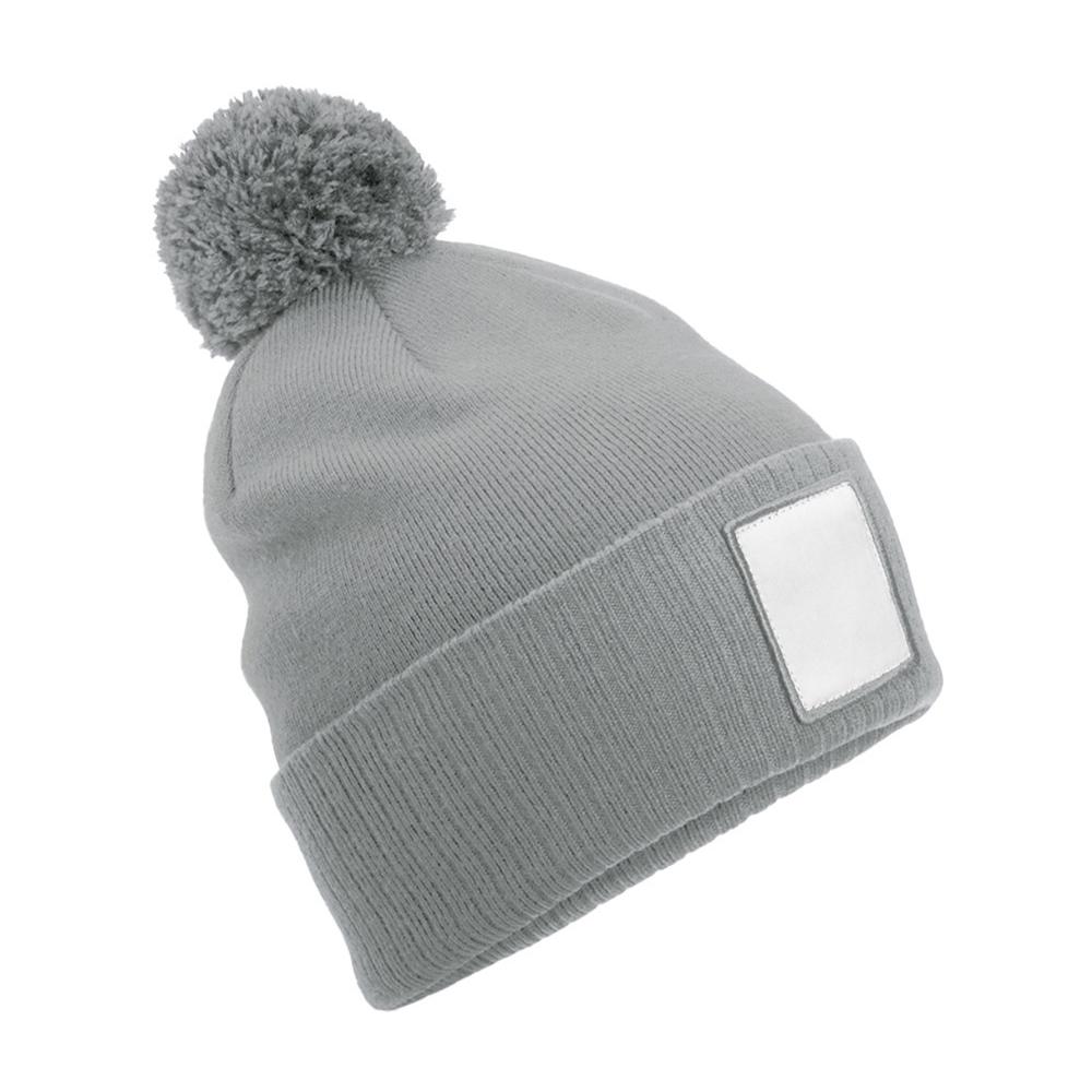 Beechfield Pom Pom AppliquÃ© Patch Beanie