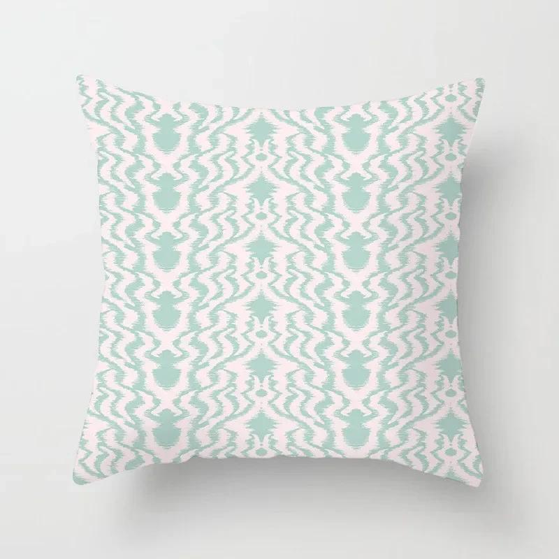 Mint Green Pillow Case Home Decorative Cushion Cover Modern Geometry Printing Pillowcase Sofa Couch Waist Pillow Covers