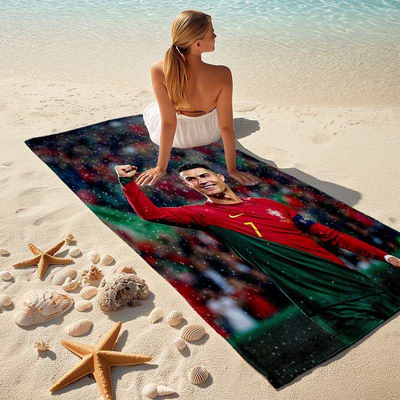 Cristiano Ronaldo Portugal Football Legend Ronaldo Beach Towel Soft Portable For Travel Absorbent Bath Towel Outdoor Pool Towel Swim Travel And Vacati