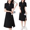 Plus Size Summer Women's Casual Irregular Polo Dress - Mid-Length Slimming Style