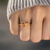 S925 Sterling Silver Bowknot Ring with Inlaid Pink Diamonds - Women's Luxury European & American Style Index Finger Jewelry