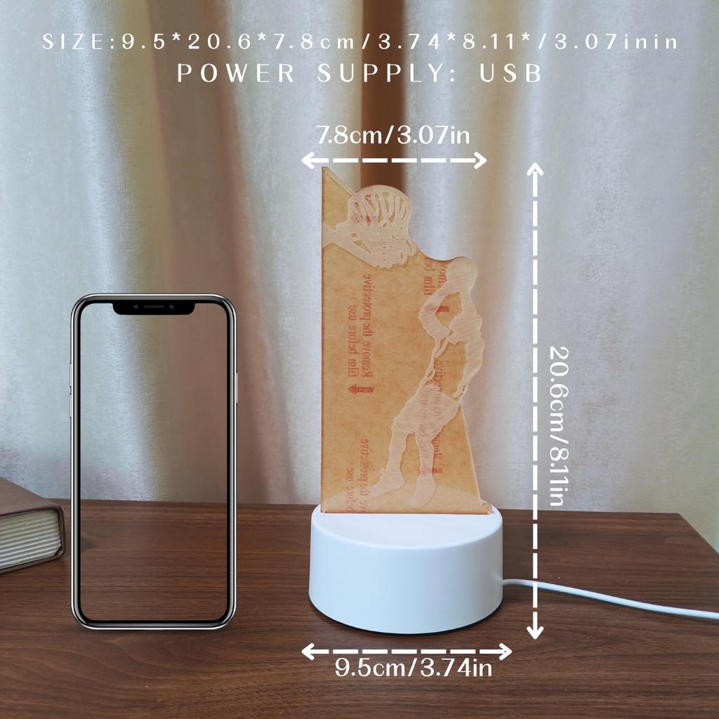 3D Creative Basketball Sports Night Light, Bedroom Living Room Decoration, Desktop Decoration Light