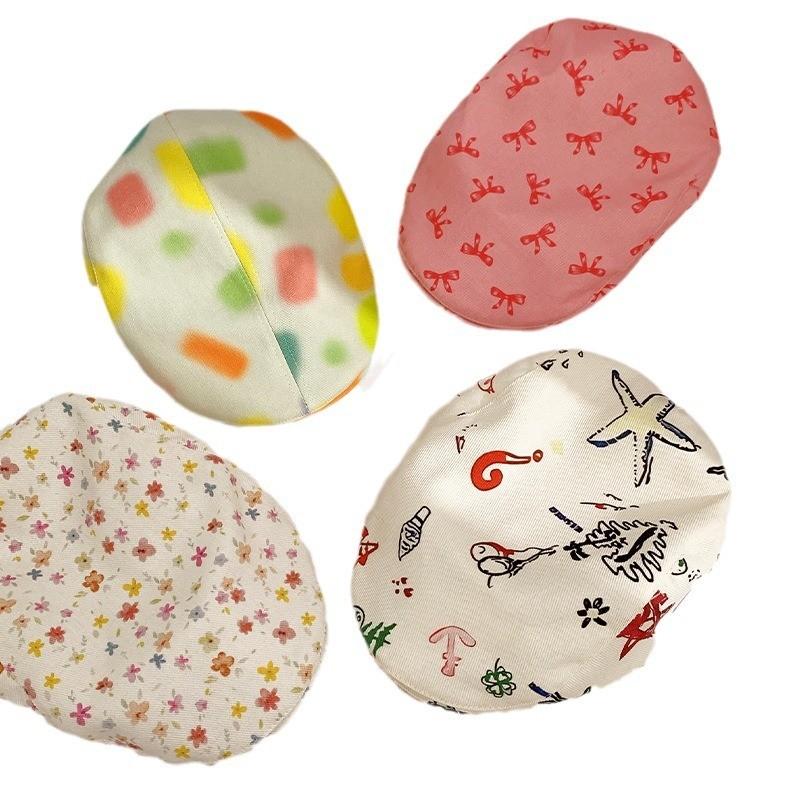 Beret Womens Versatile Hat Featuring Random Graffiti Design Ideal For Spring Summer And
