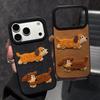 New Embroidered Brown Dog for iPhone17 Promax Mobile Phone Case Apple 16/15/14 Anti-drop Case
