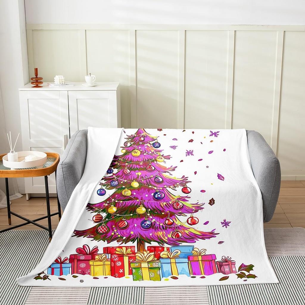 Black Santa Claus Fleece Throw Blanket Queen Kids Christmas Flannel Blanket Plush Fuzzy Xmas African American for Bed Couch