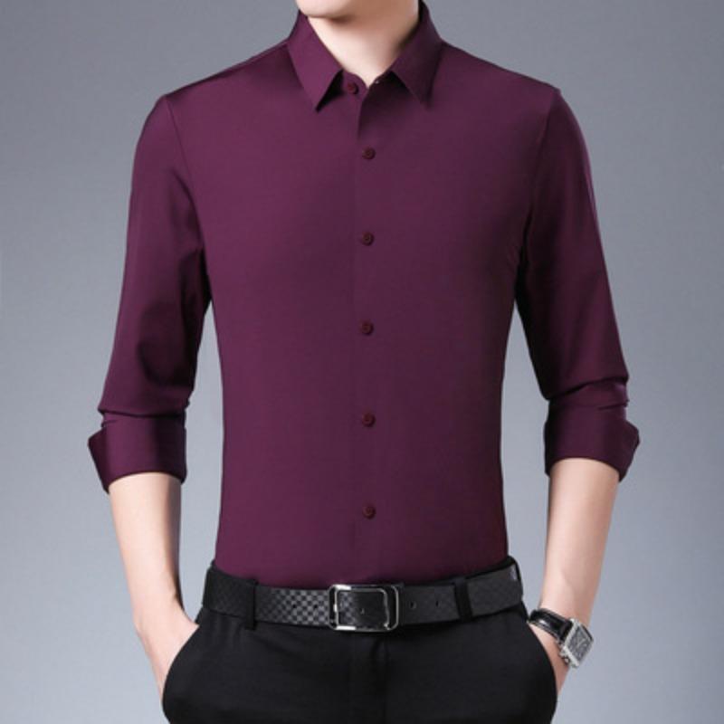 New One Piece Spring and Autumn New Men's Business Casual Long-sleeved Shirt Youth Shirt