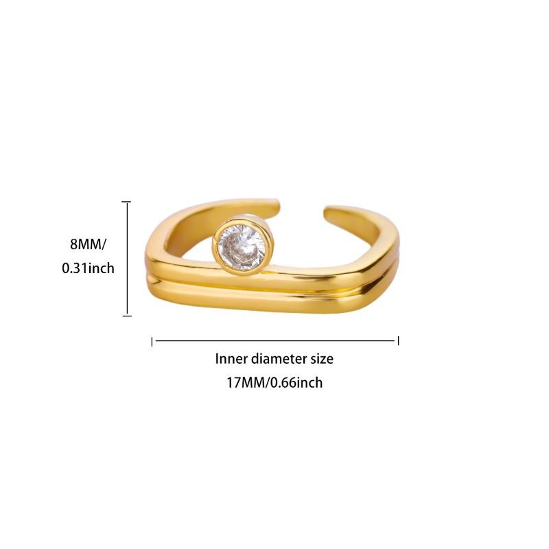 Fashion Design Sense Gold-plated Diamond Butterfly Love Open Copper Ring Women's Fashion Versatile Ring Hand Jewelry