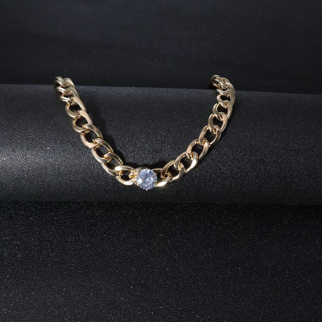 Cheville Chaîne Rétro Hip-hop Zircon: Style Minimaliste Transfrontalier