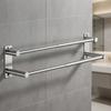 Brushed Nickel Stainless Steel Double Towel Bar Built for Durability and Functional Design In Compact Bathrooms and Small Spaces
